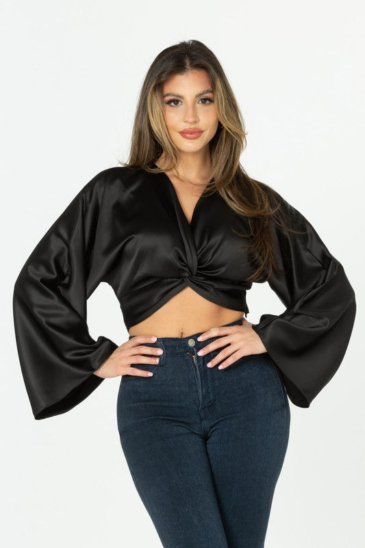 Knotted Satin Top
