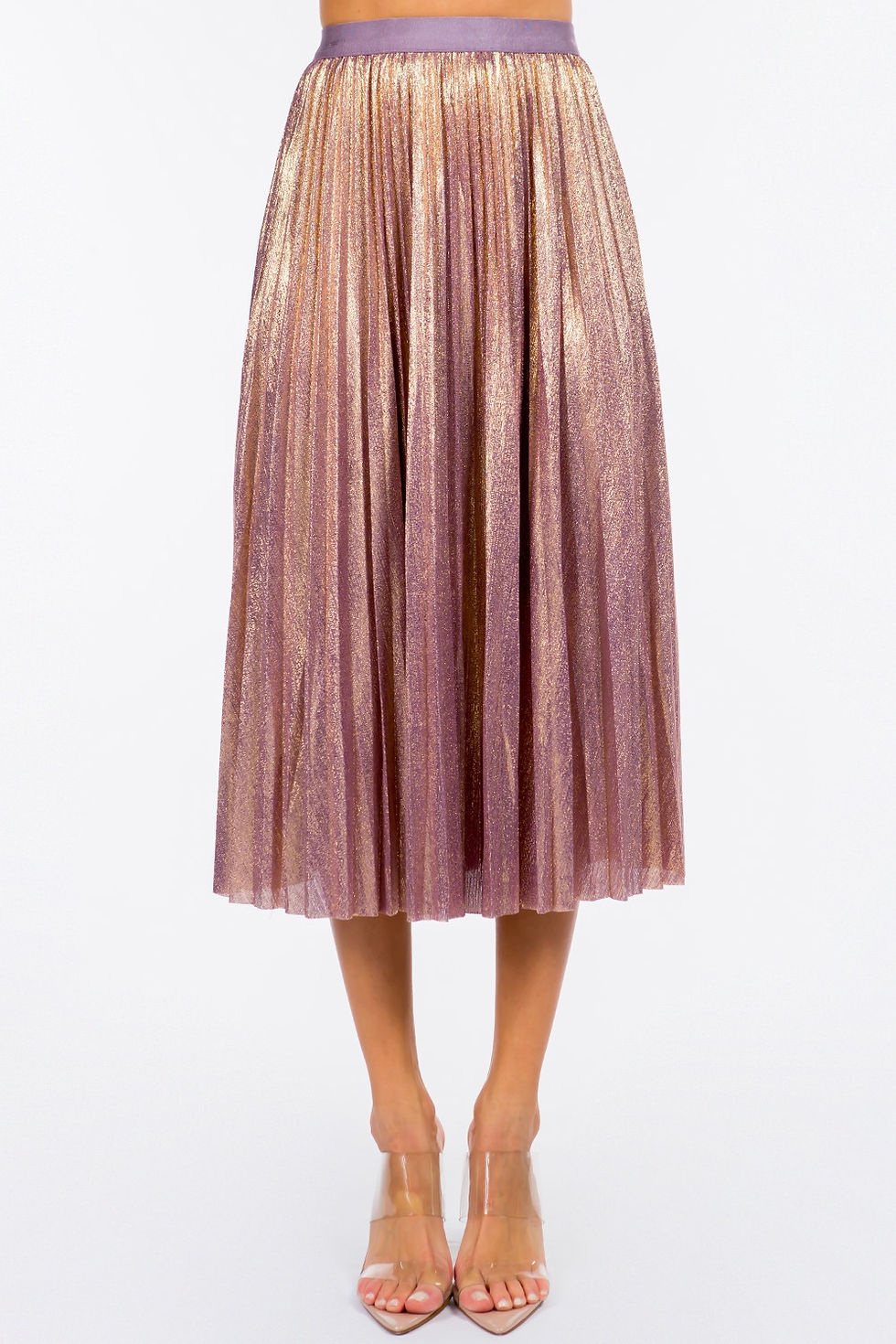 Miniatura: Shiny Pleated Midi Skirt