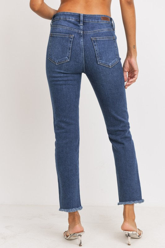 Miniatura: Relaxed Fray Dark Denim Skinny Jean
