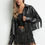 Miniatura: Front and Back Embellished Fringe Leather Jacket