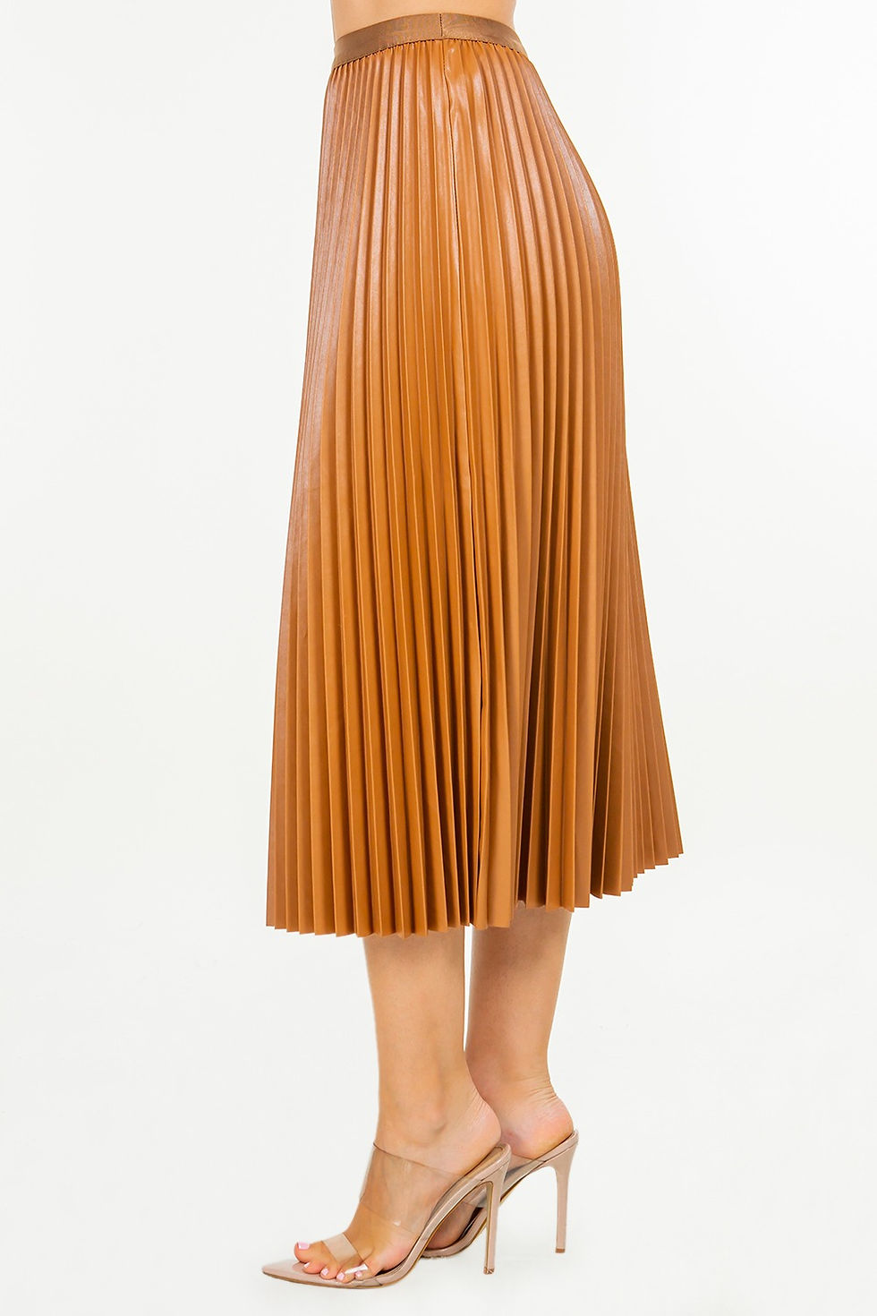 Miniatura: Pleated Faux Leather Skirt