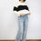 Miniatura: Color block Striped Sweater Top