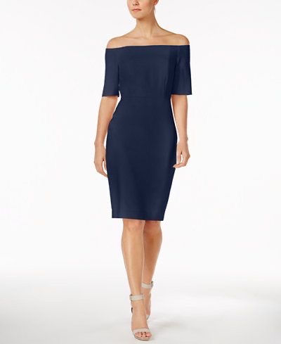 Calvin Klein Women's Off-The-Shoulder Crepe Dress