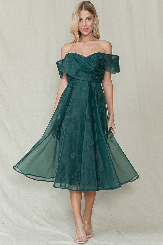 Off the Shoulder Midi Dress