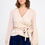 Miniatura: Long Sleeve V Neck Side Tie Top