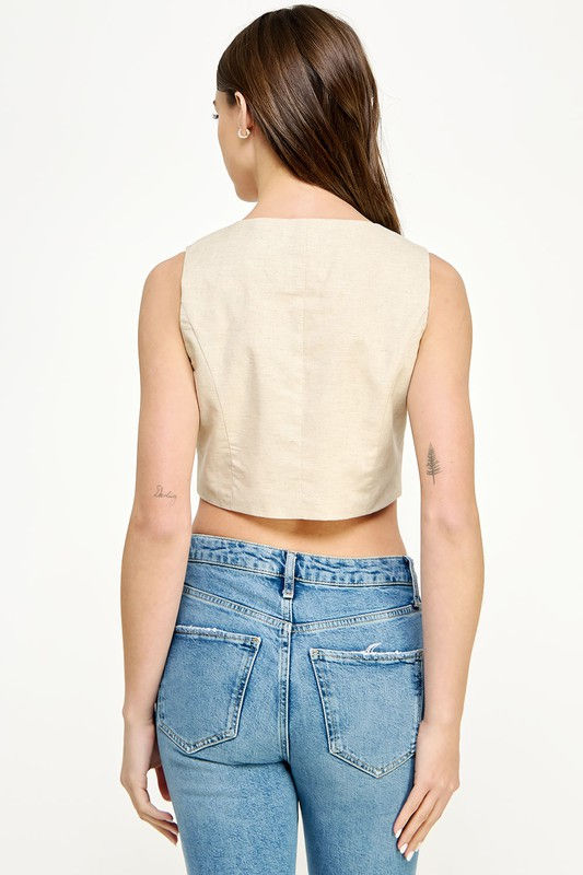 Miniatura: Cropped Linen Vest
