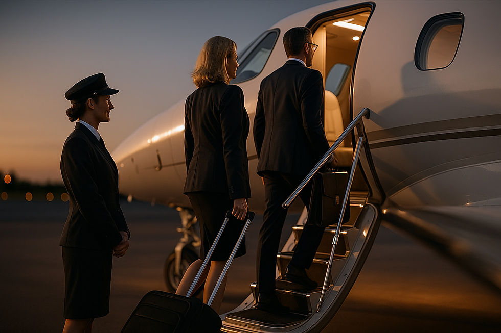 Passengers on the way into an aircraft