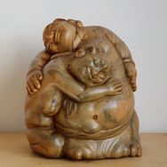 An Embracing Couple by I Wayan Purne, in the rounded forms style invented by Njana