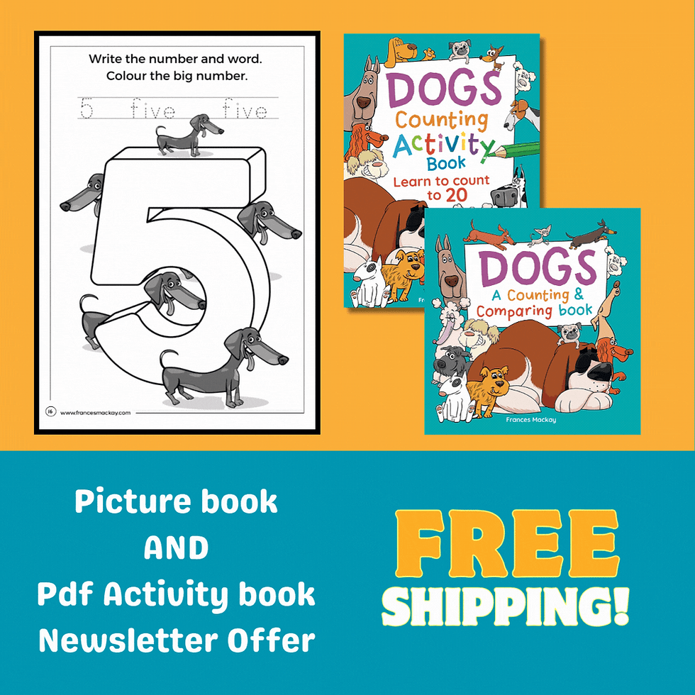 Dogs, A Counting & Comparing Picture Book PLUS Dogs Counting Activity Book