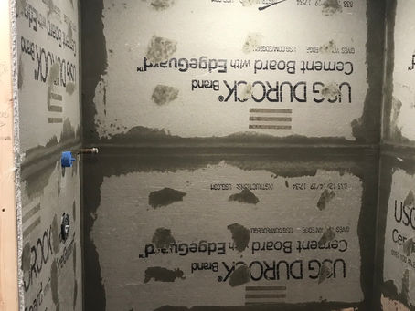 Shower is beginning to take shape.