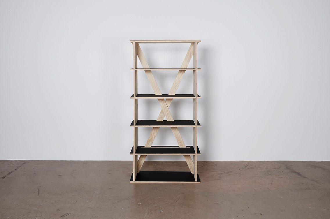 R-1776-4T ５段シェルフ 唐松特注合板 / リノリウム天板仕様