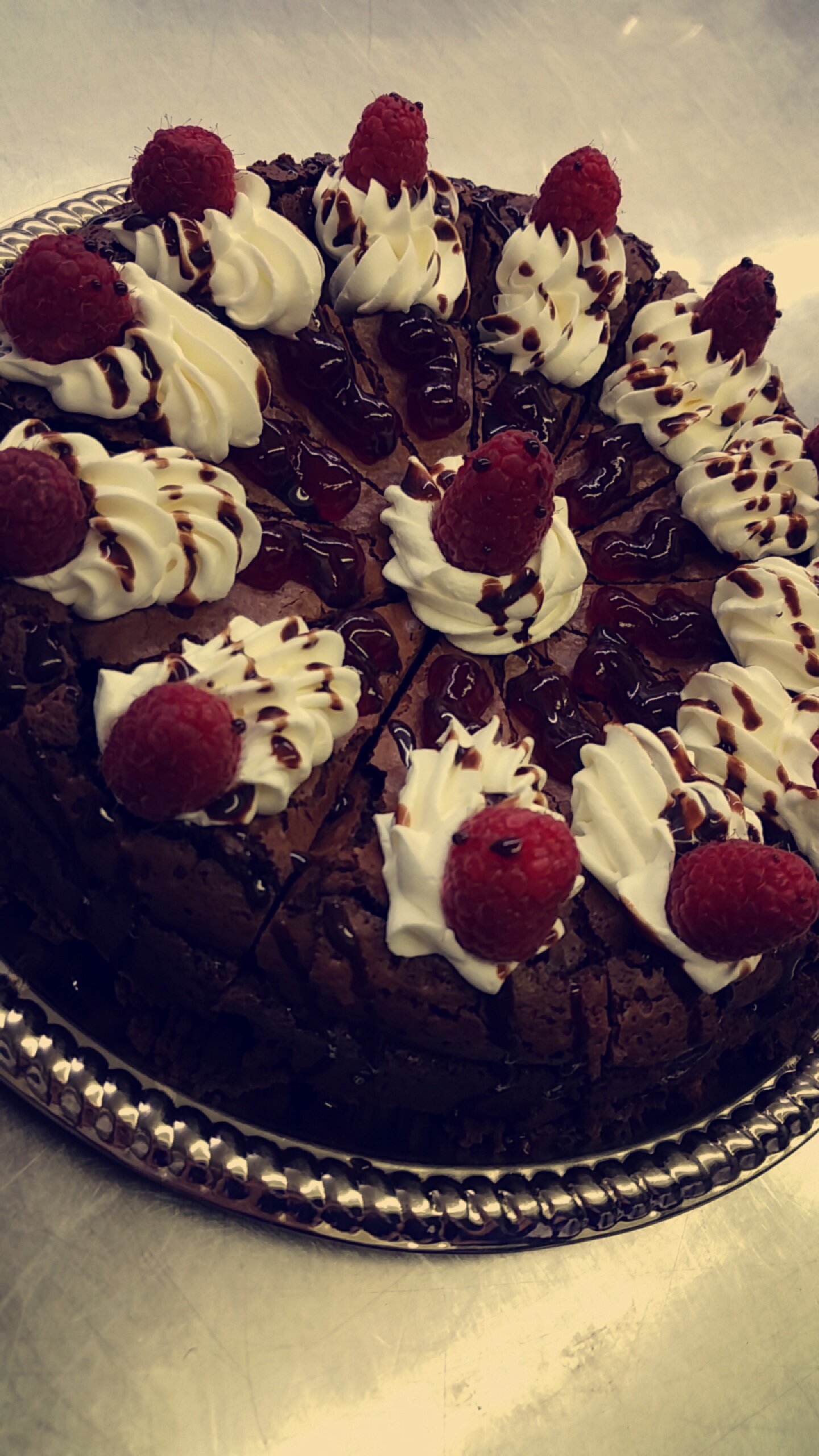 Mocha Chocolate Raspberry Torte