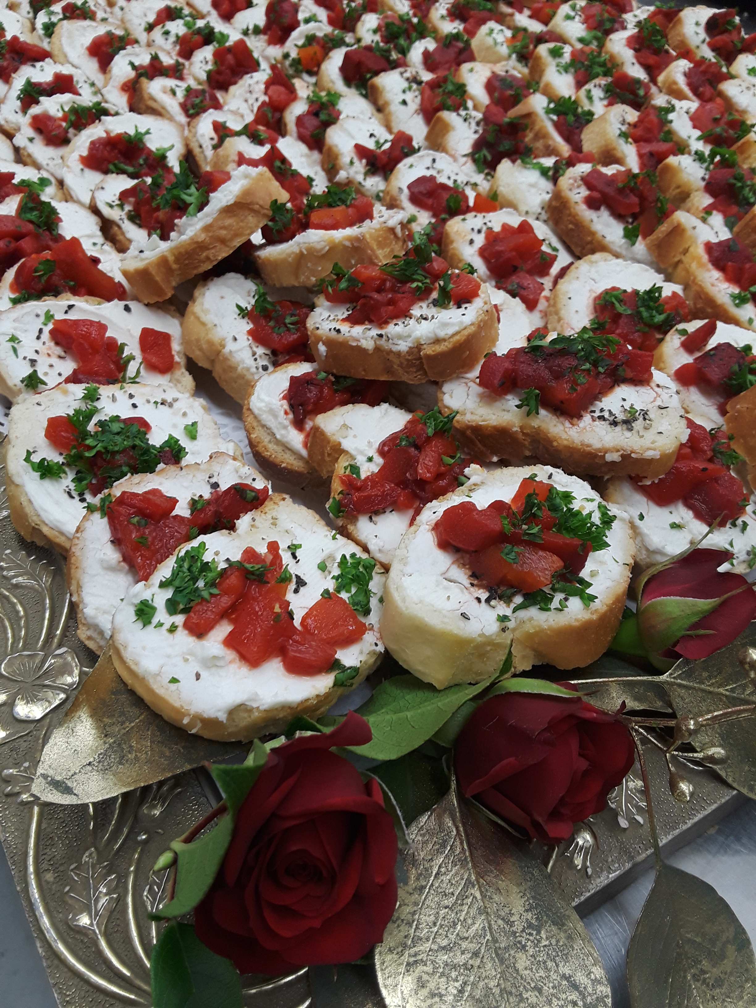 Red Pepper & Goat Cheese Crostini
