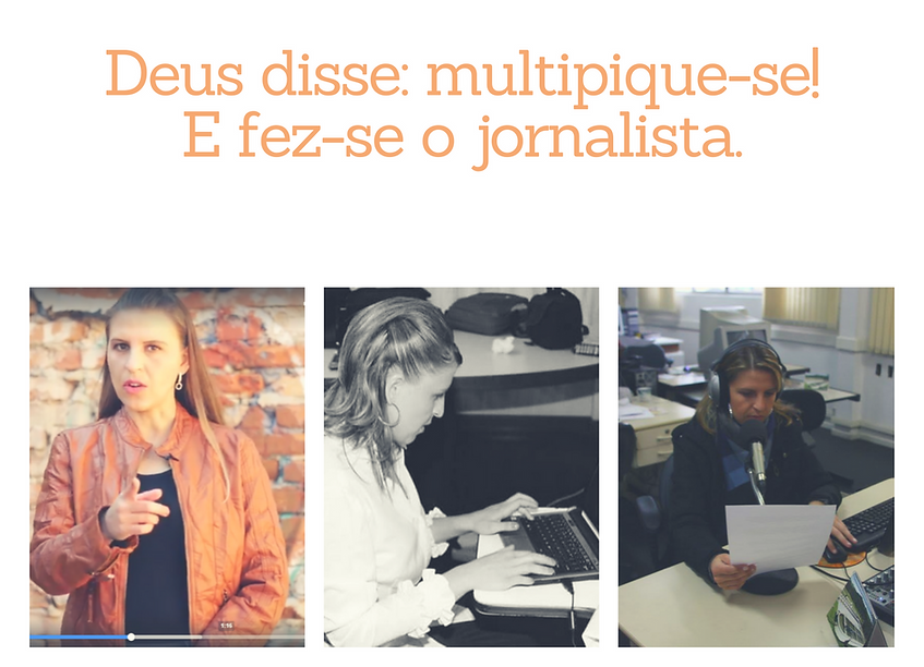 Jornalista FabianaNonjah no vídeo, rádio e assesorando evento.