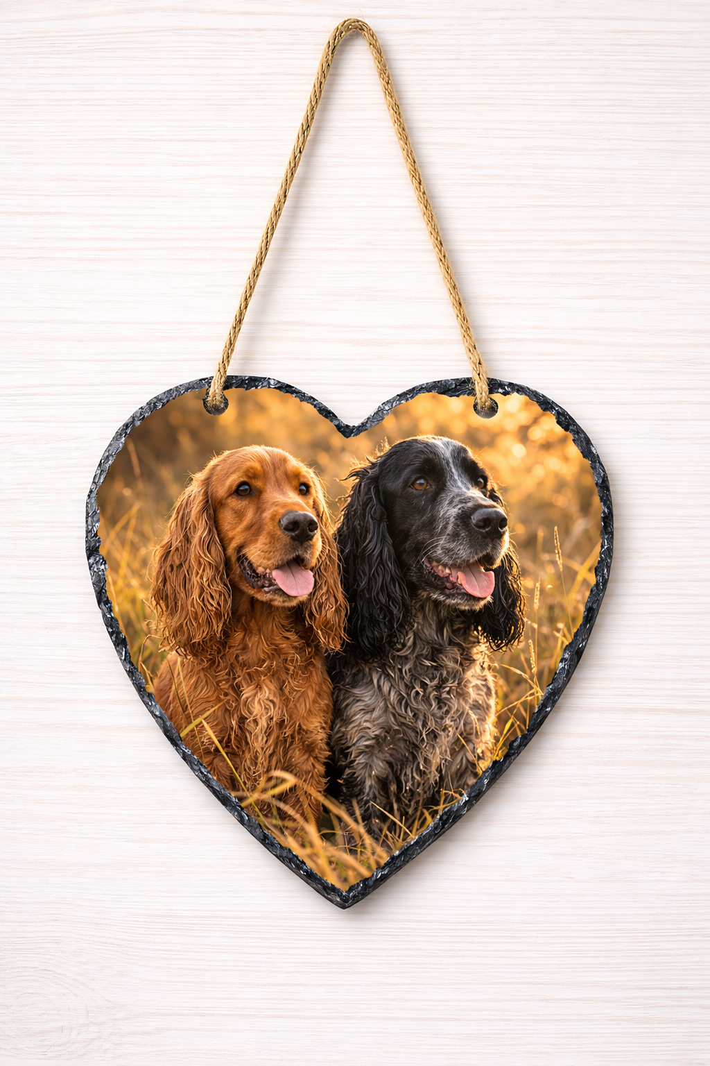 Personalised Hanging Heart Pet Photo Slate