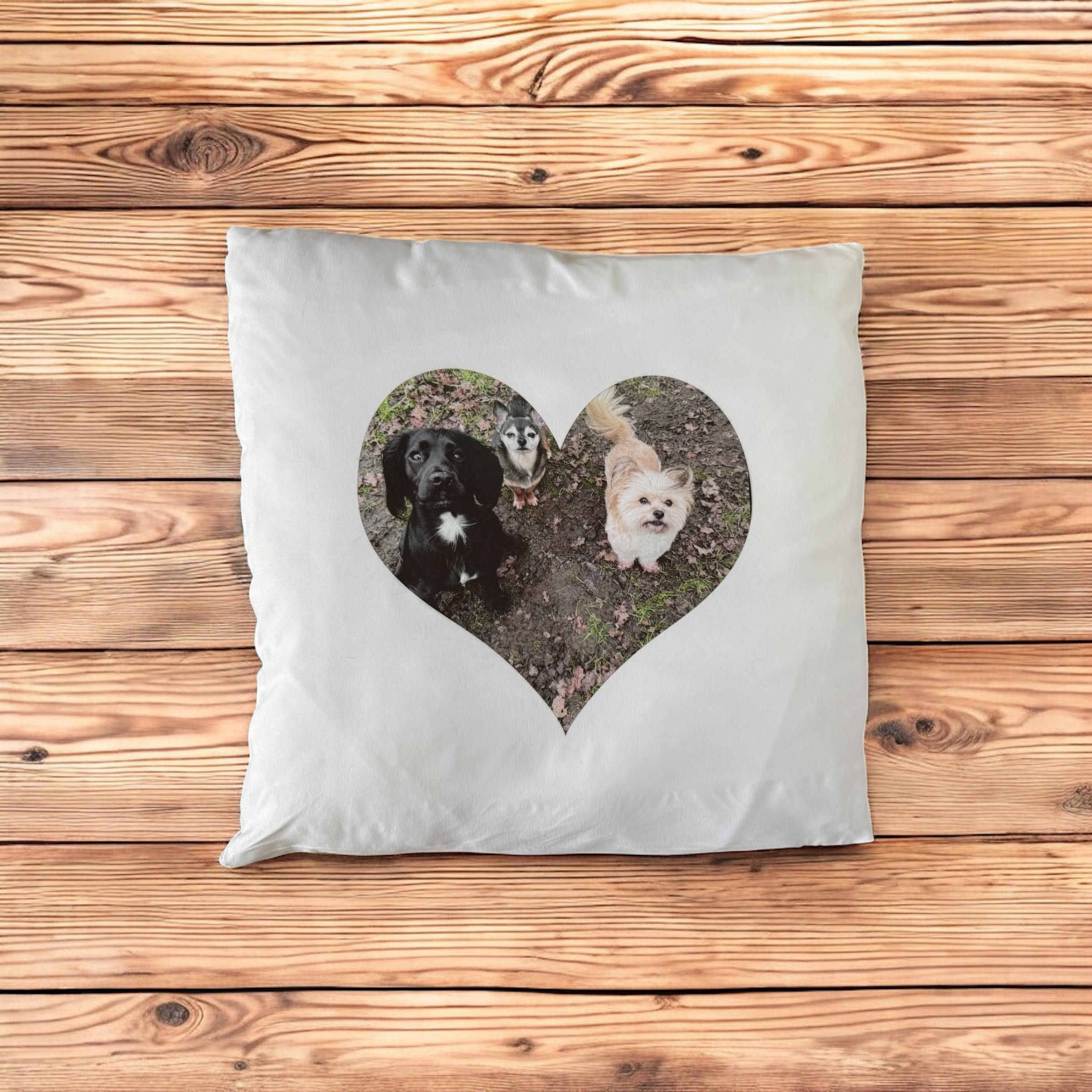 Personalised Pet in heart cushion cover