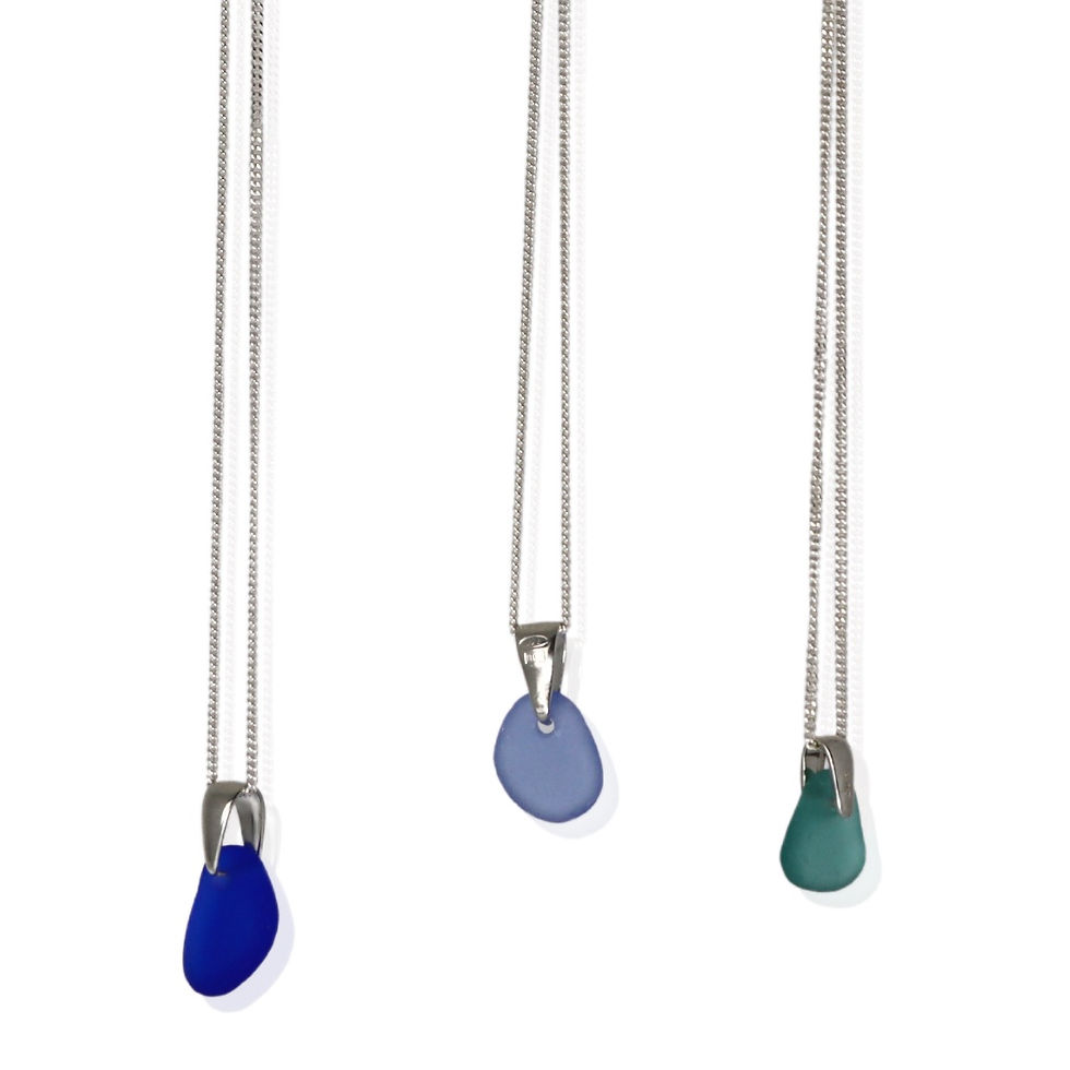 Petite Bail Natural Sea Glass Necklace- three options