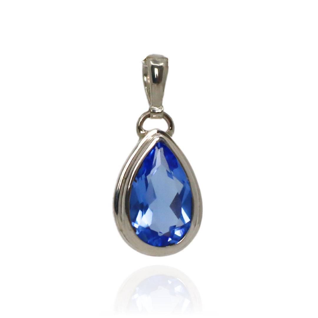 Blue Quartz Teardrop Necklace