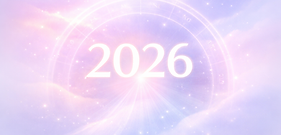 Aasta 2026 abstraktses maastikulaadses kujunduses pehmetes roosa-lilla-sinistes toonides, viidates ajastusele ja isiklikule aastanumbrile.