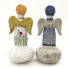 ceramic figures ceramic folk art ceramic angels