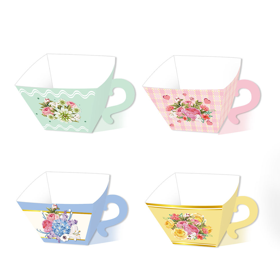 Thumbnail: Tea Pary Design 3  Party Boxes 12count Ast