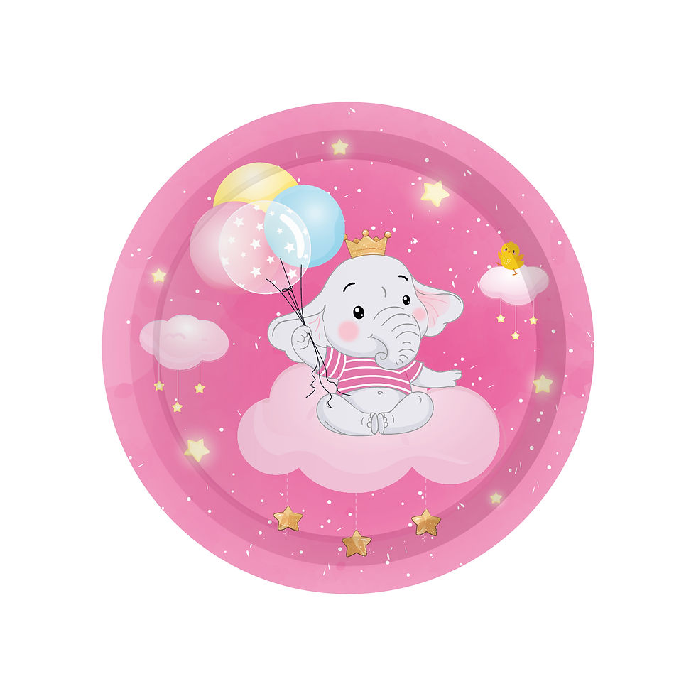 Thumbnail: It's  A Baby Girl  Elephant Party Set 8pax