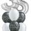 Thumbnail: Midnight  Sparkles Silver Any Two Number Balloon Bouquet