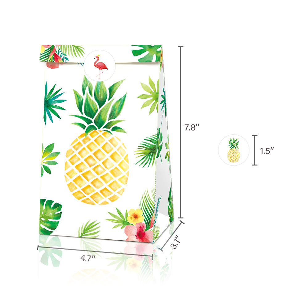 Thumbnail: Aloha Flamingo Paper Bag with Sticker 12count Ast.