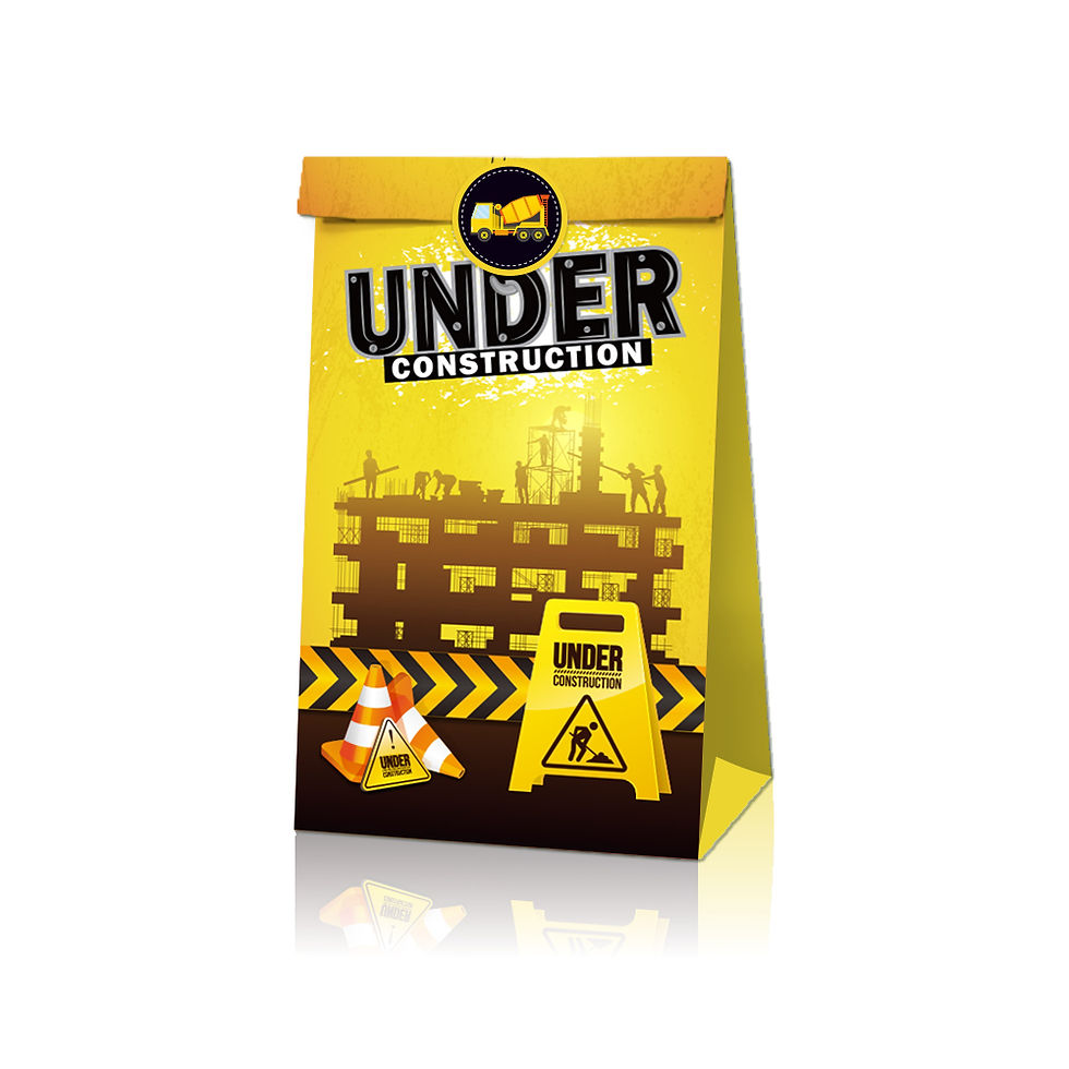 Thumbnail: Construction Paper Bag with Sticker 12count Ast.