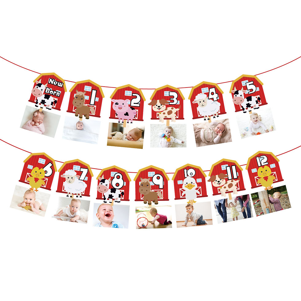 Thumbnail: Farm Animals First Birthday Banner