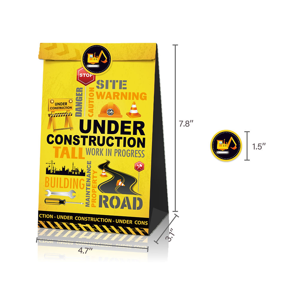 Thumbnail: Construction Paper Bag with Sticker 12count Ast.