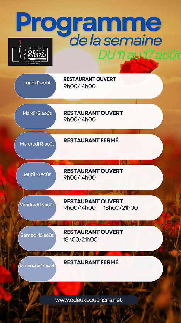 Du 11 au 17 août