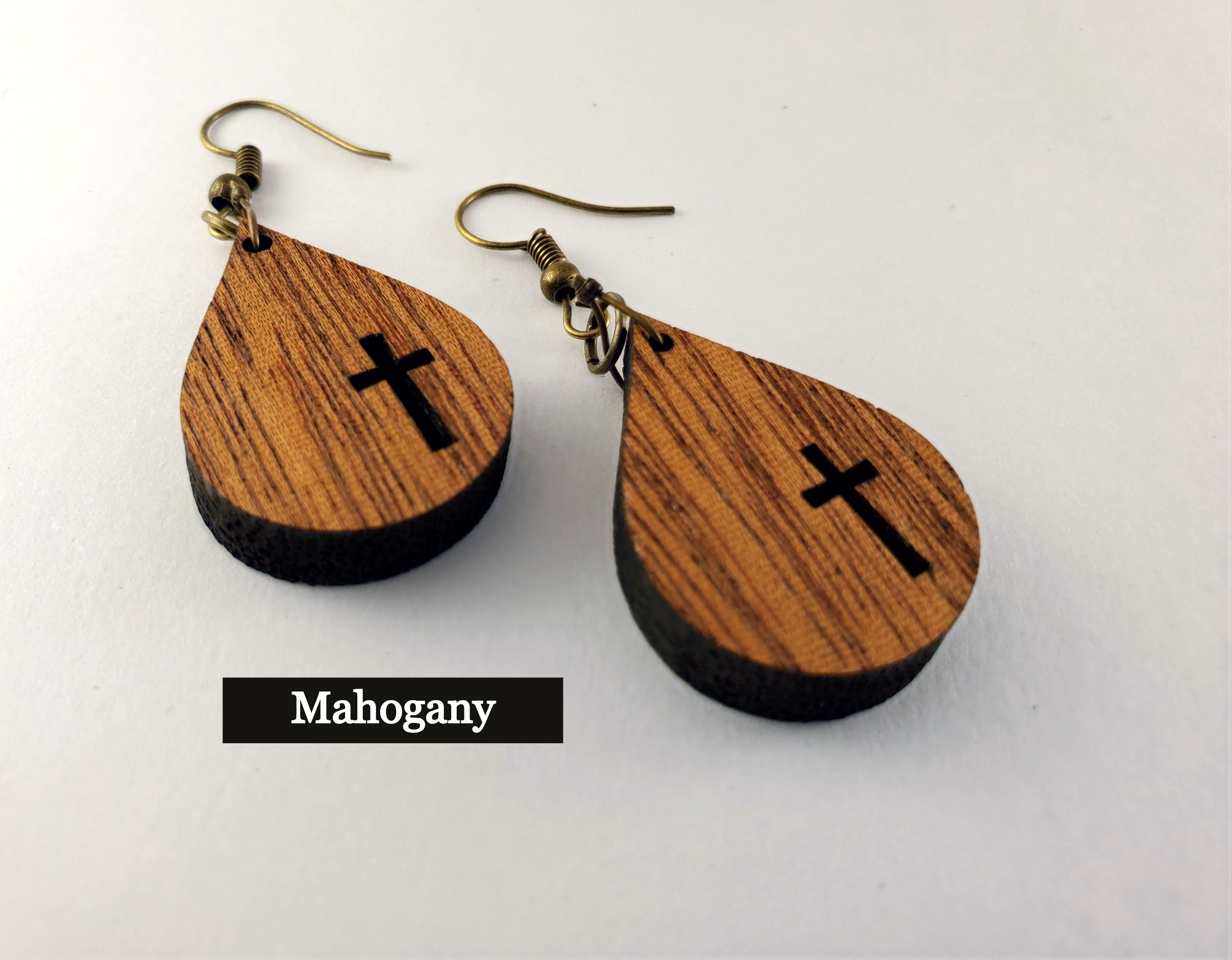 Cutout Cross Raindrop Earring
