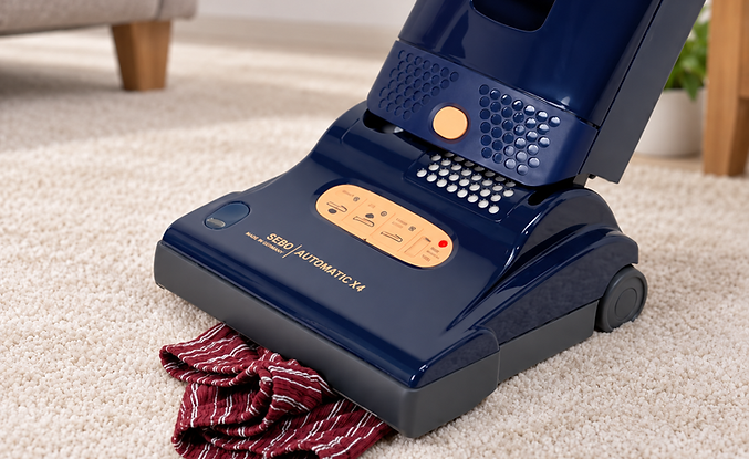 SEBO Automatic X vacuum with warning light showing