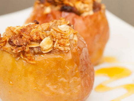 Crumbled Granola in Cinnamon Baked Apple