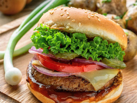 BBQ Veggie Burger with French Fries