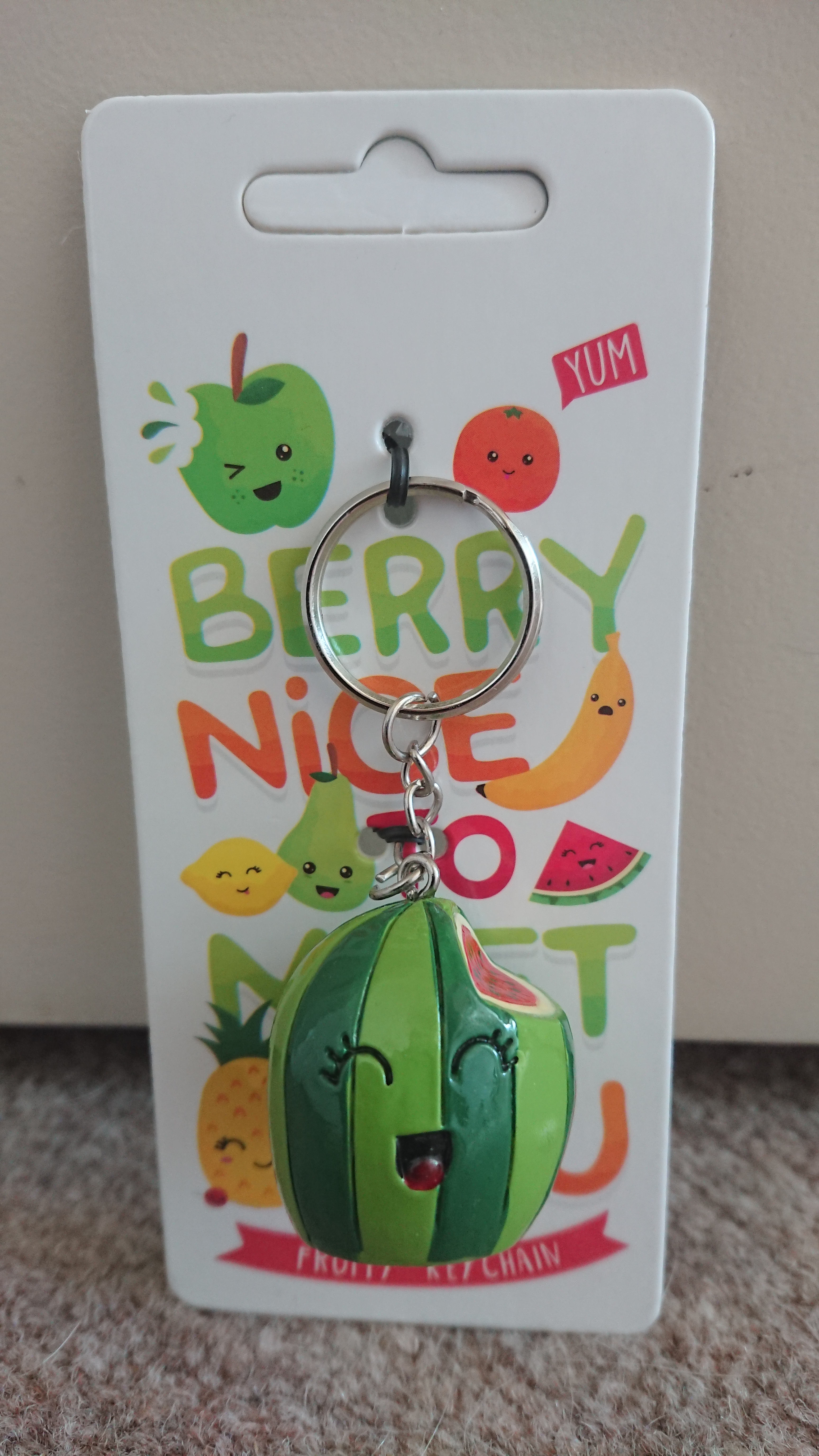 SALE! Fun Novelty Fruit With Face Keyring - Watermelon - New