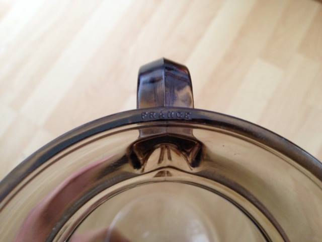 Thumbnail: Vintage French Smoked Glass Serving Lemonade Pitcher Jug France WITH RED LID