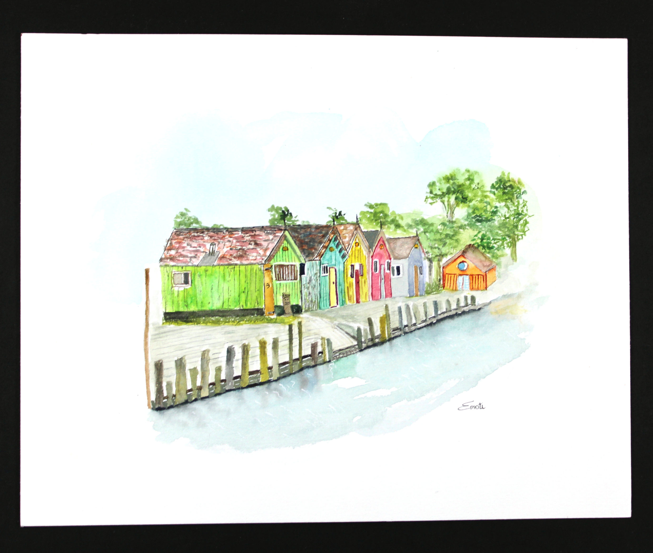 Original Watercolor - Oléron Cabins