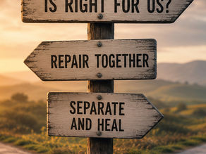 a crossroads where a couple asks if they should separate or stay together