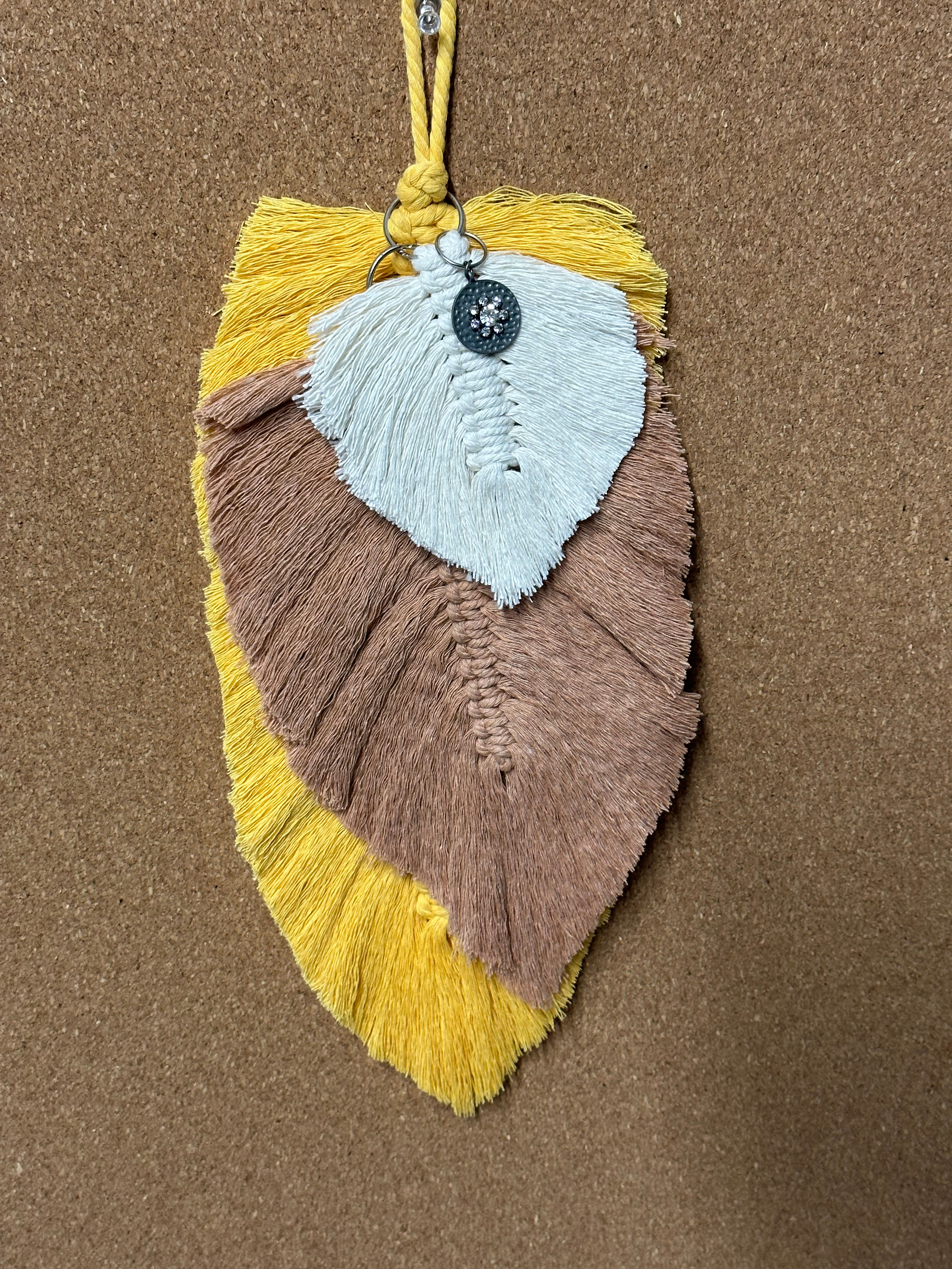 Feather Trio Yellow, Mauve, and Cream