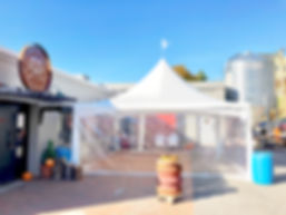 20x20 sailcloth top frame tent. maine commercial tent rental