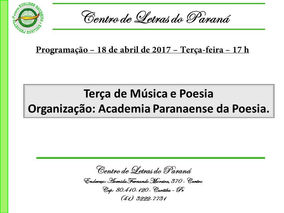 PROGRAMAÇÃO PARA O DIA 18/04/2017