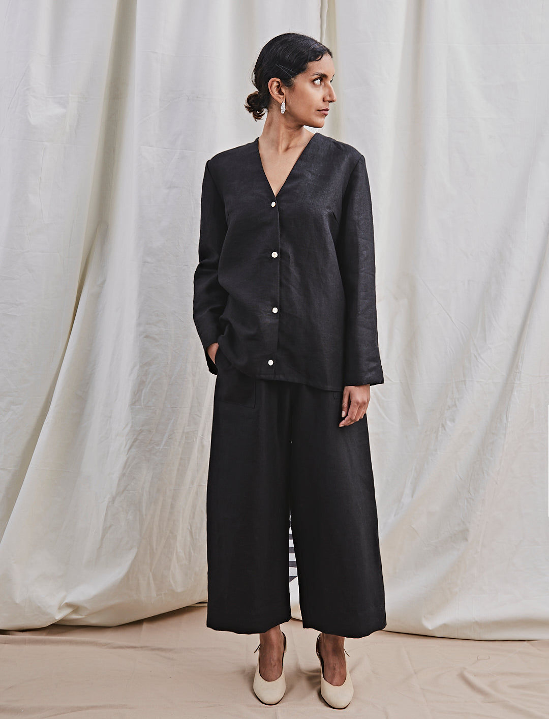 Zouzou Blouse Black Linen