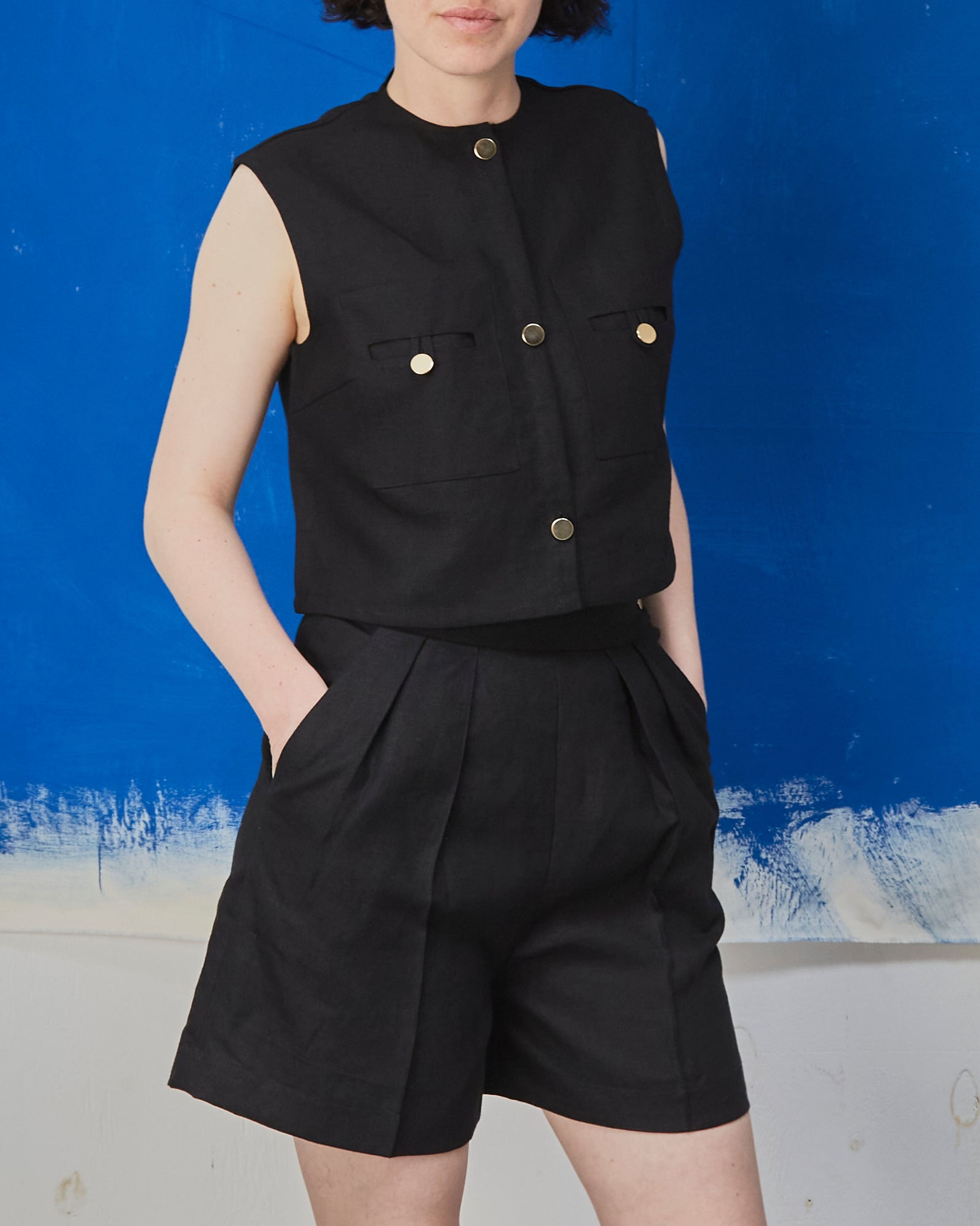 Filippa Top Black Linen