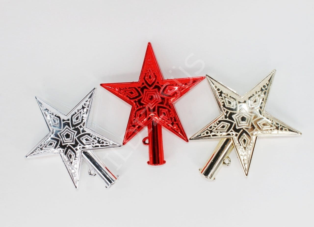 Yılbaşı Ağacı Tepe Süsü Yıldız 1 adet 12 cm