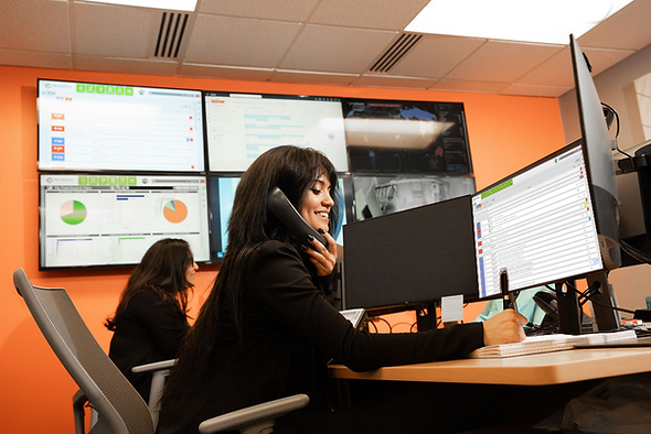 Woman on the phone providing technical support