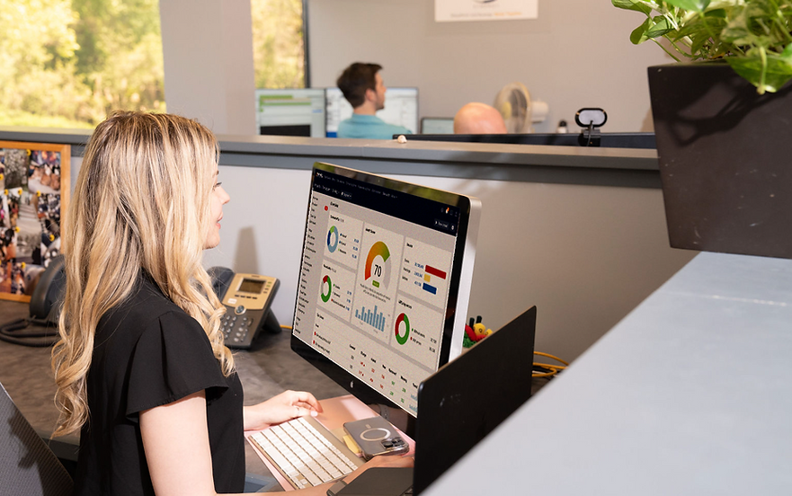 digital strategy consultants staring at computer