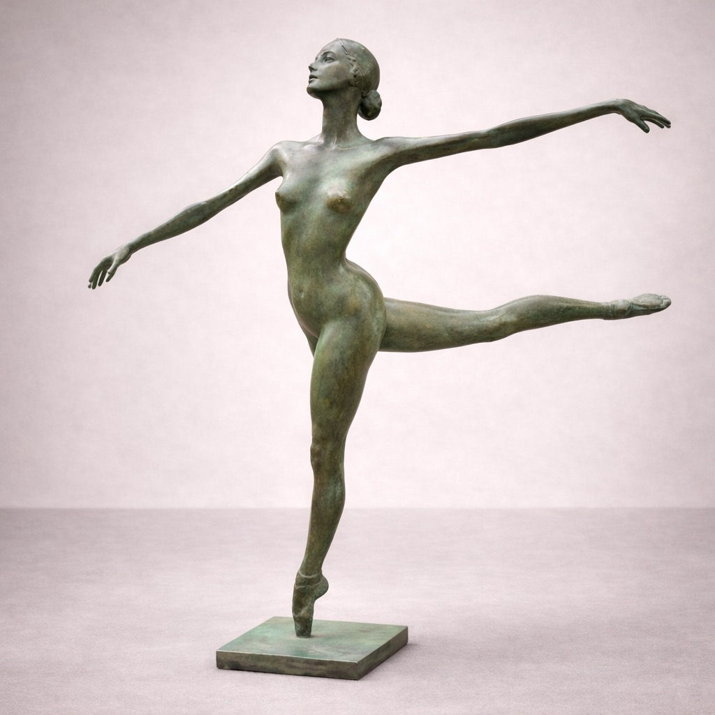 BALLERINA- SCULTURA IN BRONZO PATINATO