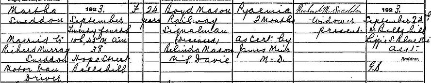 1923 Martha Mason Death.jpg